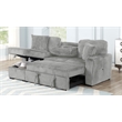 Plush Sectional made with Wood and Soft Corduroy Wood in Gray