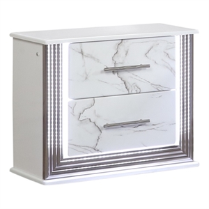 Desire Nightstand with Manufactured Wood LED Lighting in White