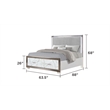 Desire Queen Bed with Manufactured Wood LED Headboard in White