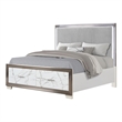 Desire King Bed with Manufactured Wood LED Headboard in White