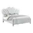 Eros Queen Bed with Manufactured Wood & Tufted Detailing in Silver