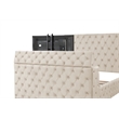 Encore King Bed with TV Storage and Fireplace in Beige(TV NOT INCLUDED)