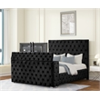 Encore Queen Bed with TV Storage and Fireplace in Black(TV NOT INCLUDED)