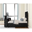 Encore Queen Bed with TV Storage and Fireplace in Black(TV NOT INCLUDED)