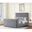 Encore Queen Bed with TV Storage and Fireplace in Gray(TV NOT INCLUDED)