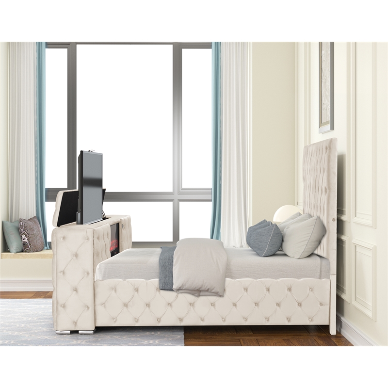 Encore 5PC Queen Bedroom Set including Manufactured Wood & Fireplace in Beige