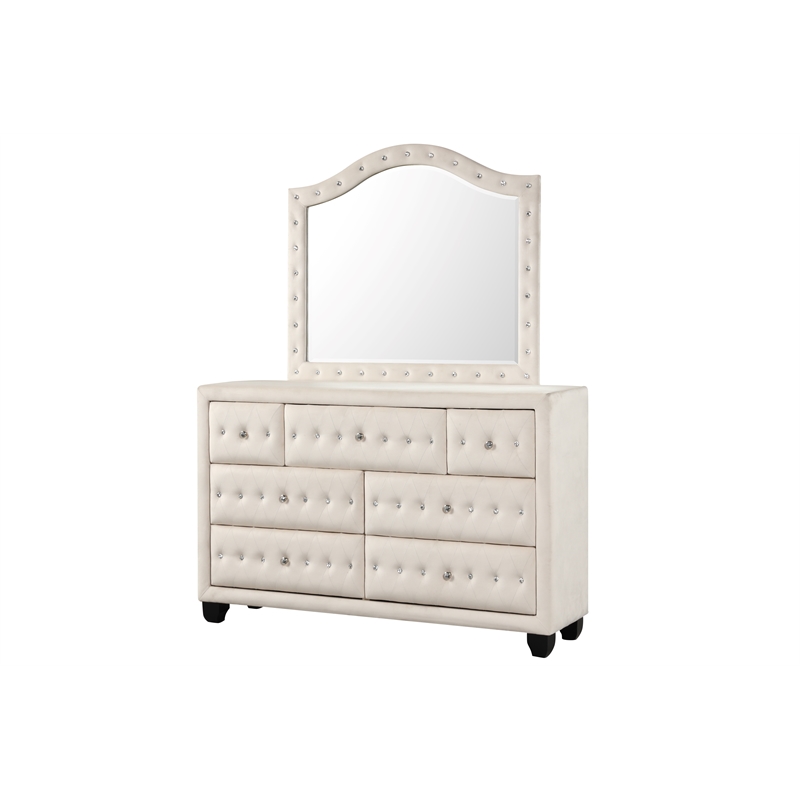 Encore 5PC Queen Bedroom Set including Manufactured Wood & Fireplace in Beige