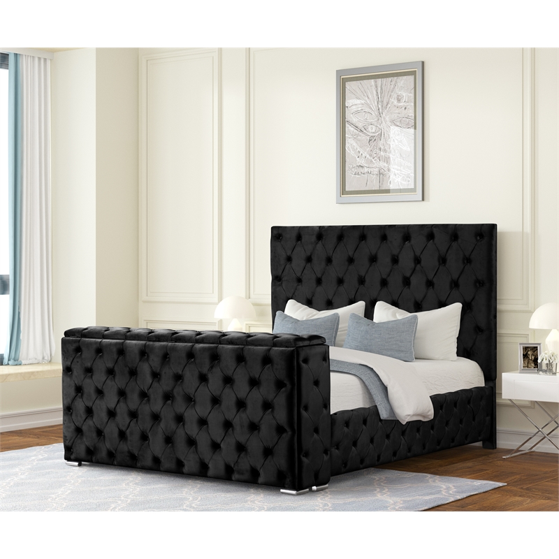 Encore 5PC Queen Bedroom Set including Manufactured Wood & Fireplace in Black