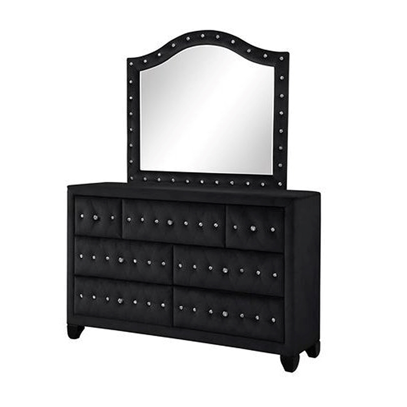 Encore 5PC Queen Bedroom Set including Manufactured Wood & Fireplace in Black