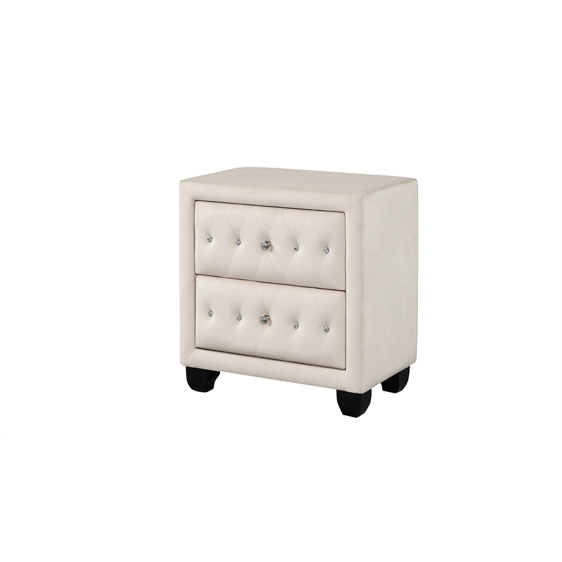 Encore 4PC Queen Vanity Set including Manufactured Wood & Fireplace in Beige
