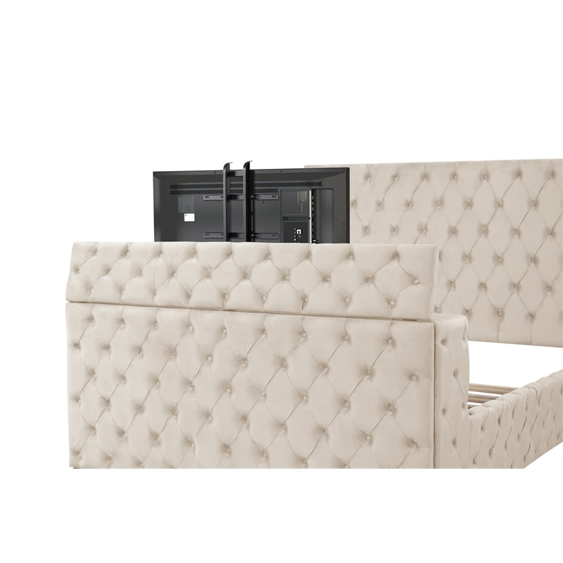 Encore 4PC King Vanity Set including Manufactured Wood & Fireplace in Beige