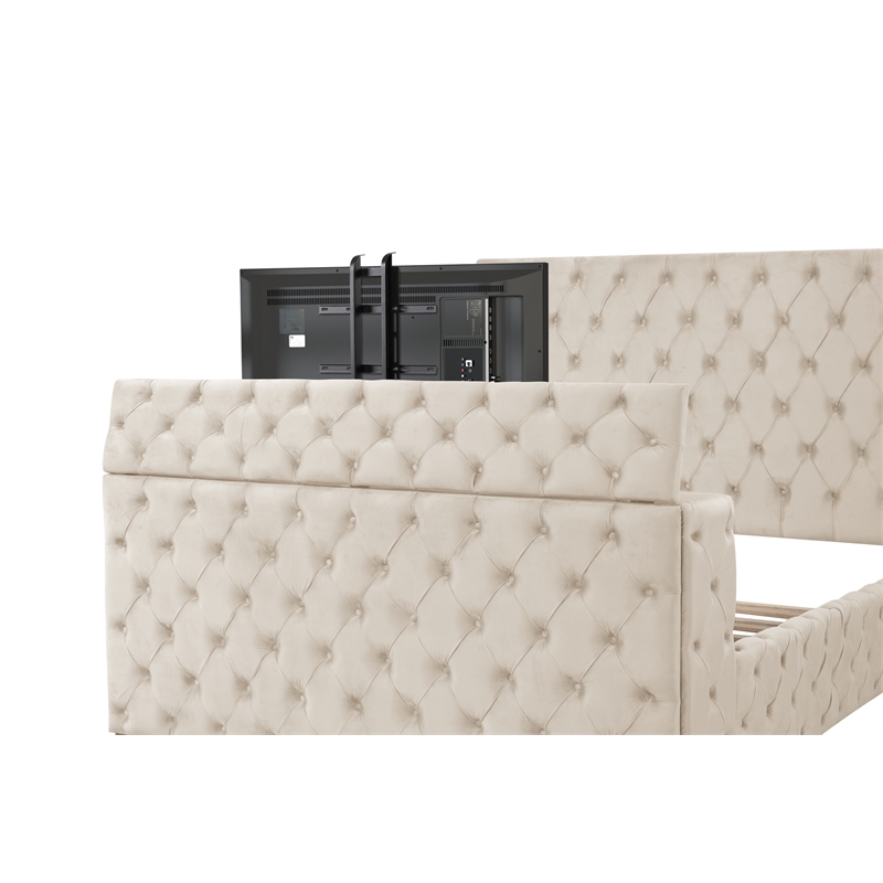 Encore 5PC King Vanity Set including Manufactured Wood & Fireplace in Beige