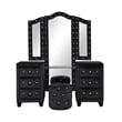 Encore 5PC Queen Vanity Set including Manufactured Wood & Fireplace in Black