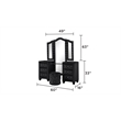 Encore 5PC Queen Vanity Set including Manufactured Wood & Fireplace in Black