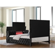 Encore King 4PC Wood Bedroom Vanity Set Black- Fireplace Footboard