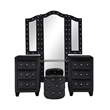 Encore 5PC King Vanity Set including Manufactured Wood & Fireplace in Black