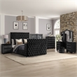 Encore 5PC King Vanity Set including Manufactured Wood & Fireplace in Black