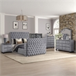 Encore 5PC King Bedroom Set including Manufactured Wood & Fireplace in Gray