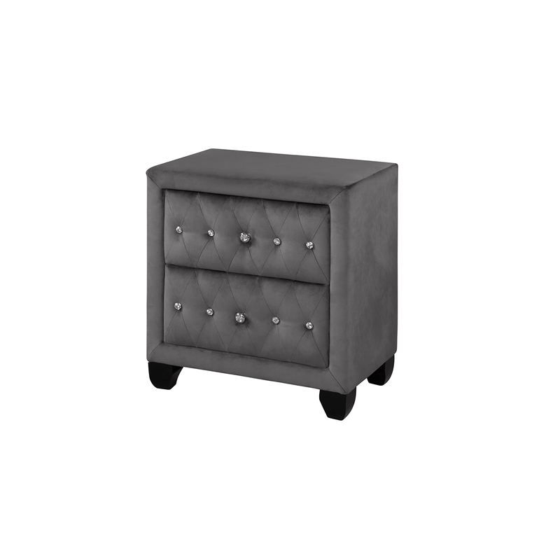 Encore 5PC Queen Vanity Set including Manufactured Wood & Fireplace in Gray
