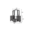 Encore 5PC Queen Vanity Set including Manufactured Wood & Fireplace in Gray