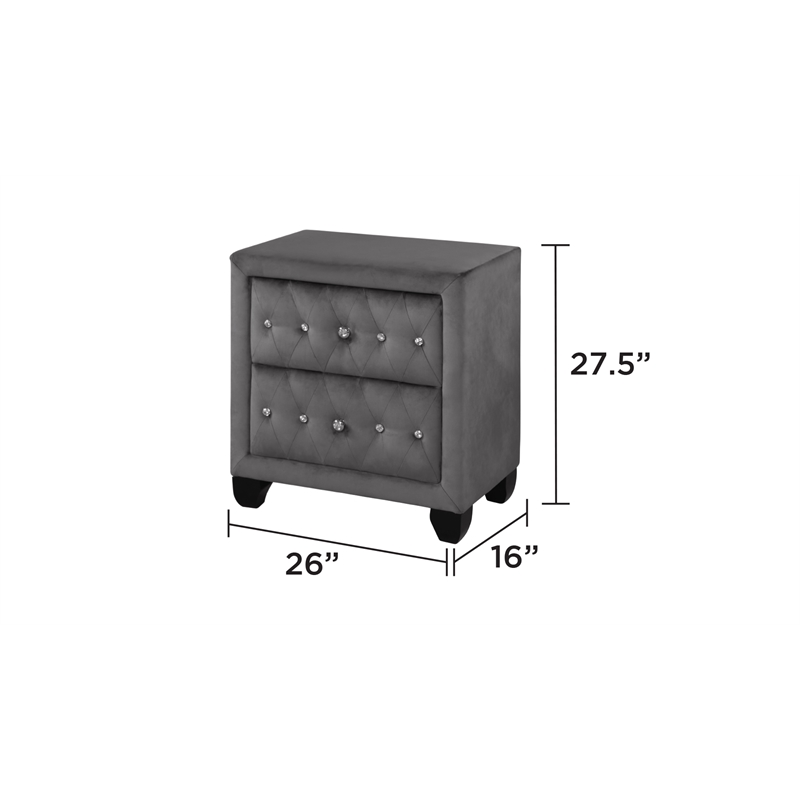Encore 4PC King Vanity Set including Manufactured Wood & Fireplace in Gray
