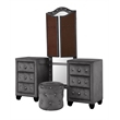 Encore 4PC King Vanity Set including Manufactured Wood & Fireplace in Gray