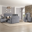 Encore 4PC King Vanity Set including Manufactured Wood & Fireplace in Gray