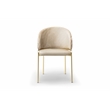 Onyx Modern Chair With Gold Legs - Velvet Fabric & Beige Color