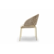 Onyx Modern Chair With Gold Legs - Velvet Fabric & Beige Color