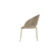 Onyx Modern Chair With Gold Legs - Velvet Fabric & Beige Color