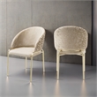Onyx Modern Chair With Gold Legs - Velvet Fabric & Beige Color
