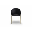 Onyx Modern Chair With Gold Legs - Velvet Fabric & Black Color