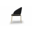 Onyx Modern Chair With Gold Legs - Velvet Fabric & Black Color