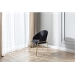 Onyx Modern Chair With Gold Legs - Velvet Fabric & Black Color