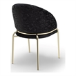 Onyx Modern Chair With Gold Legs - Velvet Fabric & Black Color