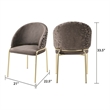 Onyx Modern Chair With Gold Legs- Velvet Fabric & Drak Gray Color