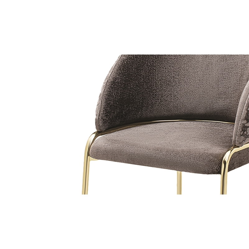 Onyx Modern Chair With Gold Legs- Velvet Fabric & Drak Gray Color