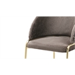 Onyx Modern Chair With Gold Legs- Velvet Fabric & Drak Gray Color