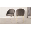 Onyx Modern Chair With Gold Legs- Velvet Fabric & Drak Gray Color