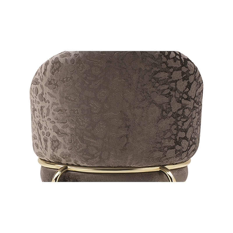 Onyx Modern Chair With Gold Legs- Velvet Fabric & Drak Gray Color