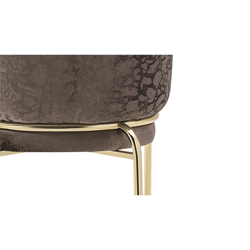 Onyx Modern Chair With Gold Legs- Velvet Fabric & Drak Gray Color