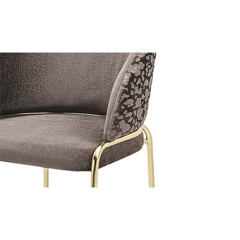 Onyx Modern Chair With Gold Legs- Velvet Fabric & Drak Gray Color