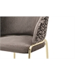 Onyx Modern Chair With Gold Legs- Velvet Fabric & Drak Gray Color