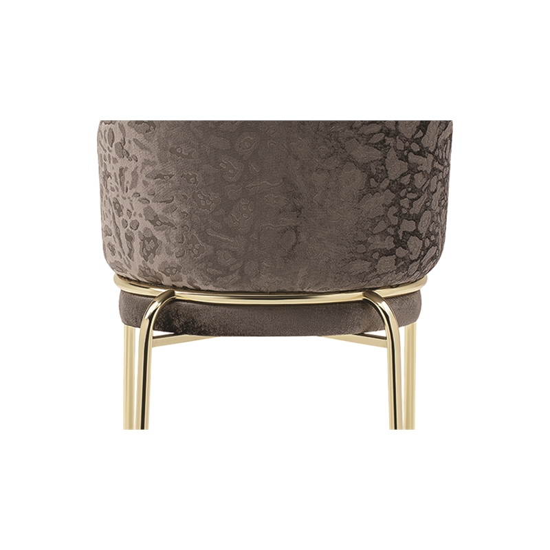 Onyx Modern Chair With Gold Legs- Velvet Fabric & Drak Gray Color