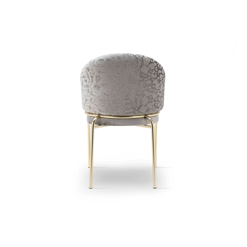 Onyx Modern Chair With Gold Legs - Velvet Fabric & Light Gray Color
