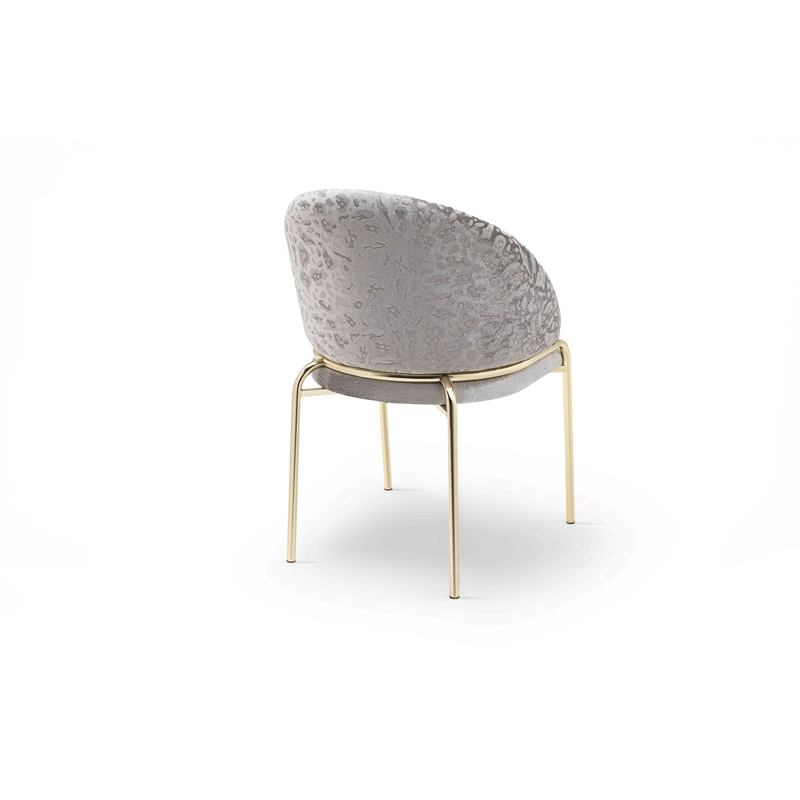 Onyx Modern Chair With Gold Legs - Velvet Fabric & Light Gray Color