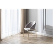 Onyx Modern Chair With Gold Legs - Velvet Fabric & Light Gray Color