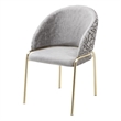 Onyx Modern Chair With Gold Legs - Velvet Fabric & Light Gray Color