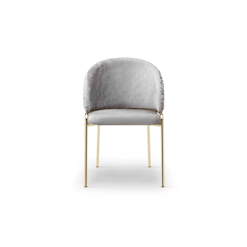 Onyx Modern Chair With Gold Legs - Velvet Fabric & Light Gray Color