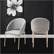 Onyx Modern Chair With Gold Legs - Velvet Fabric & Light Gray Color